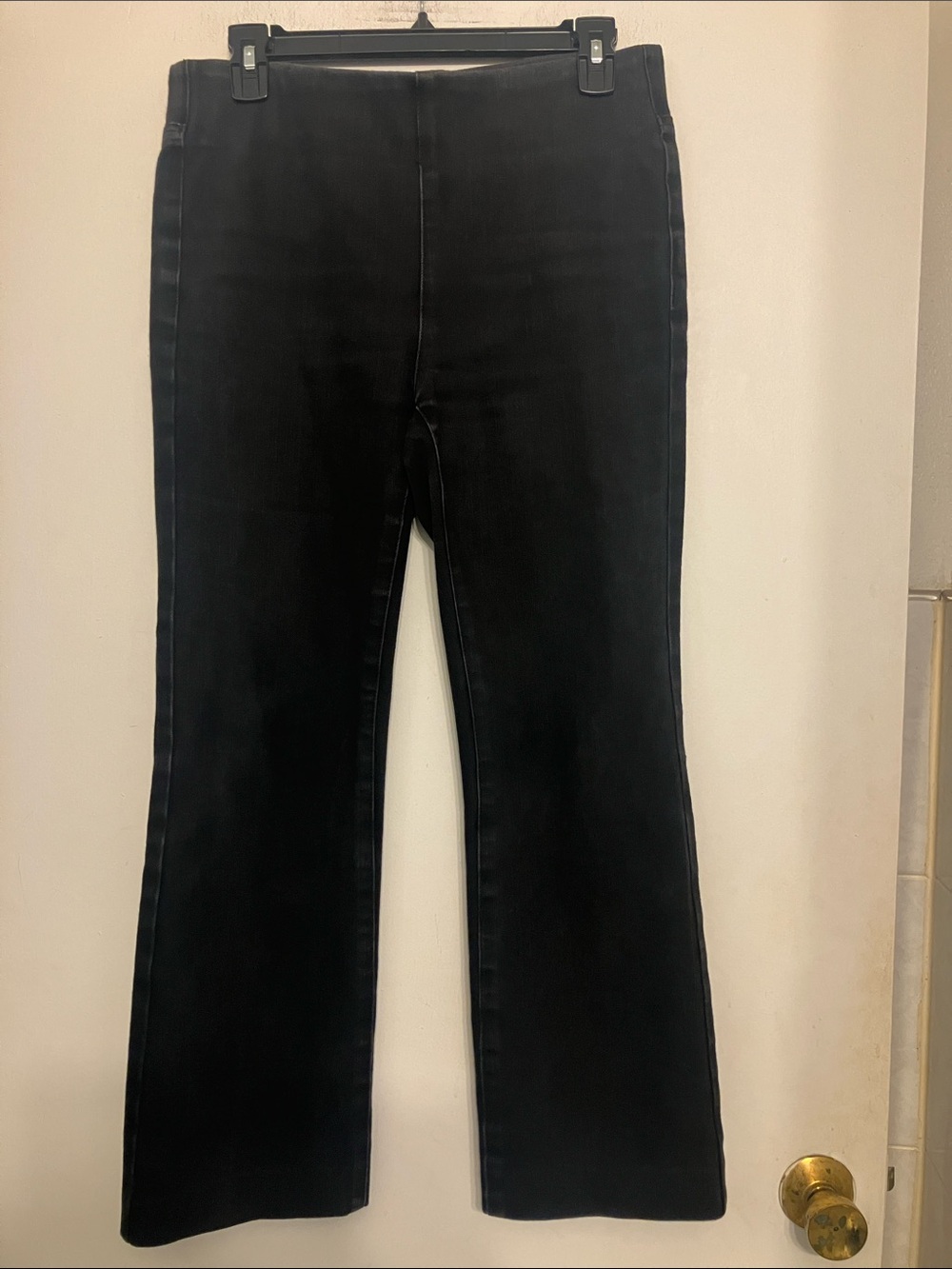 Soft Surroundings black pull-on bootcut stretch jeans ladies small